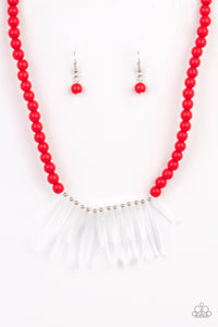 Paparazzi "Icy Intimidation" Red Necklace & Earring Set Paparazzi Jewelry