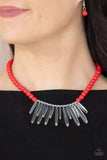 Paparazzi "Icy Intimidation" Red Necklace & Earring Set Paparazzi Jewelry