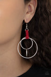 Paparazzi "Fearless Fusion" Red Earrings Paparazzi Jewelry
