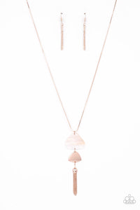 Paparazzi "Tide You Over" Rose Gold Necklace & Earring Set Paparazzi Jewelry