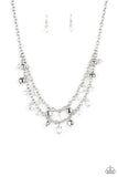 Paparazzi "Ethereally Ensconced" White Necklace & Earring Set Paparazzi Jewelry