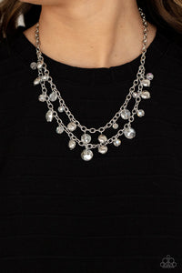 Paparazzi "Ethereally Ensconced" White Necklace & Earring Set Paparazzi Jewelry