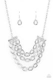Paparazzi "Repeat After Me" Silver Necklace & Earring Set Paparazzi Jewelry
