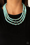 Paparazzi "STAYCATION All I Ever Wanted" Blue Necklace & Earring Set Paparazzi Jewelry