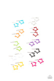 Girl's Starlet Shimmer 347XX Multi Star Hoop 10 for 10 Earrings Paparazzi Jewelry