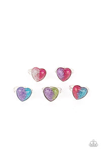 Girl's Starlet Shimmer 10 for 10 259XX Multi Glitter Heart Rings Paparazzi Jewelry