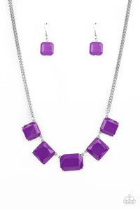 Paparazzi "Instant Mood Booster" Purple Necklace & Earring Set Paparazzi Jewelry