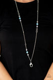 Paparazzi "Teasingly Trendy" Blue Lanyard Necklace & Earring Set Paparazzi Jewelry