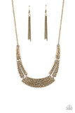 Paparazzi "STICK To The ARTIFACTS" Brass Necklace & Earring Set Paparazzi Jewelry