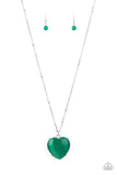 Paparazzi "Warmhearted Glow" Green Necklace & Earring Set Paparazzi Jewelry