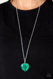 Paparazzi "Warmhearted Glow" Green Necklace & Earring Set Paparazzi Jewelry