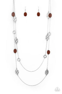 Paparazzi "Cobble Creek" Brown Necklace & Earring Set Paparazzi Jewelry