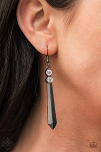 Paparazzi "Sparkle Stream" FASHION FIX Black Earrings Paparazzi Jewelry