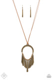 Paparazzi "You Wouldnt Flare" FASHION FIX Brass Necklace & Earring Set Paparazzi Jewelry