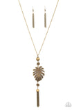 Paparazzi "Palm Promenade" Brass Necklace & Earring Set Paparazzi Jewelry