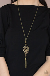 Paparazzi "Palm Promenade" Brass Necklace & Earring Set Paparazzi Jewelry