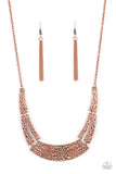 Paparazzi "STICK To The ARTIFACTS" Copper Necklace & Earring Set Paparazzi Jewelry