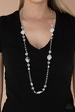 Paparazzi "Light-Scattering Luminosity" White Necklace & Earring Set Paparazzi Jewelry