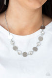 Paparazzi "Refined Reflections" White Necklace & Earring Set Paparazzi Jewelry