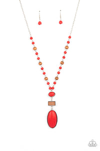 Paparazzi "Naturally Essential" Red Necklace & Earring Set Paparazzi Jewelry