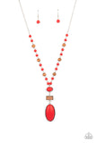 Paparazzi "Naturally Essential" Red Necklace & Earring Set Paparazzi Jewelry