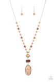 Paparazzi "Naturally Essential" Brown Necklace & Earring Set Paparazzi Jewelry