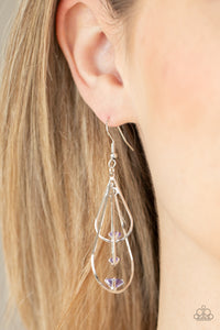 Paparazzi "Drop Down Dazzle" Purple Earrings Paparazzi Jewelry