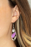 Paparazzi "Harmonious Harbor" Purple Oil Spill Earrings Paparazzi Jewelry