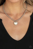 Paparazzi "Heart Full of Fancy" White Necklace & Earring Set Paparazzi Jewelry