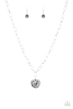 Paparazzi "No Love Lost" Silver Necklace & Earring Set Paparazzi Jewelry