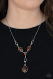 Paparazzi "Ritzy Refinement" Brown Necklace & Earring Set Paparazzi Jewelry