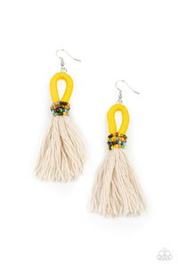 Paparazzi "The Dustup" Yellow Earrings Paparazzi Jewelry