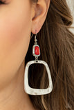 Paparazzi "Material Girl Mod" Red Earrings Paparazzi Jewelry