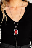 Paparazzi "Timeless Talisman" Red Necklace & Earring Set Paparazzi Jewelry