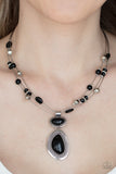 Paparazzi "Discovering New Destinations" Black Necklace & Earring Set Paparazzi Jewelry