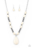 Paparazzi "Blazing Saddles" White Necklace & Earring Set Paparazzi Jewelry