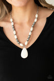 Paparazzi "Blazing Saddles" White Necklace & Earring Set Paparazzi Jewelry