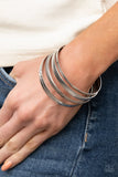 Paparazzi "Gliding Gleam" Silver Bracelet Paparazzi Jewelry