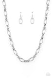 Paparazzi "Defined Drama" Silver Necklace & Earring Set Paparazzi Jewelry