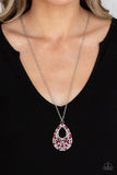 Paparazzi  "High-Society Stargazing" Red Necklace & Earring Set Paparazzi Jewelry