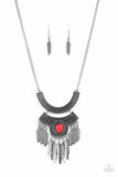 Paparazzi "Desert Devotion" Red Necklace & Earring Set Paparazzi Jewelry