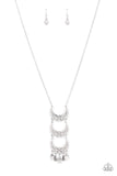 Paparazzi "Half-Moon Child" Silver Necklace & Earring Set Paparazzi Jewelry