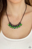 Paparazzi "Graciously Audacious" UV Green Necklace & Earring Set Paparazzi Jewelry