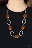 Paparazzi "Beachside Boardwalk" Brown Necklace & Earring Set Paparazzi Jewelry