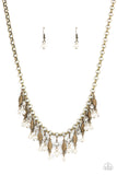 Paparazzi "Cosmopolitan Couture" Brass Necklace & Earring Set Paparazzi Jewelry