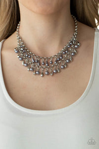 Paparazzi "Big Money" Silver Necklace & Earring Set Paparazzi Jewelry