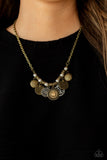 Paparazzi "To Coin A Phrase" Brass Necklace & Earring Set Paparazzi Jewelry