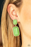 Paparazzi "Meet Me At The Plaza" Green Clip On Earrings Paparazzi Jewelry