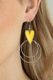 Paparazzi "Happily Ever Hearts" Yellow Earrings Paparazzi Jewelry