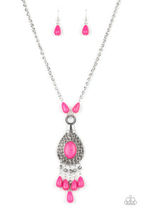 Paparazzi "Cowgirl Couture" Pink Necklace & Earring Set Paparazzi Jewelry